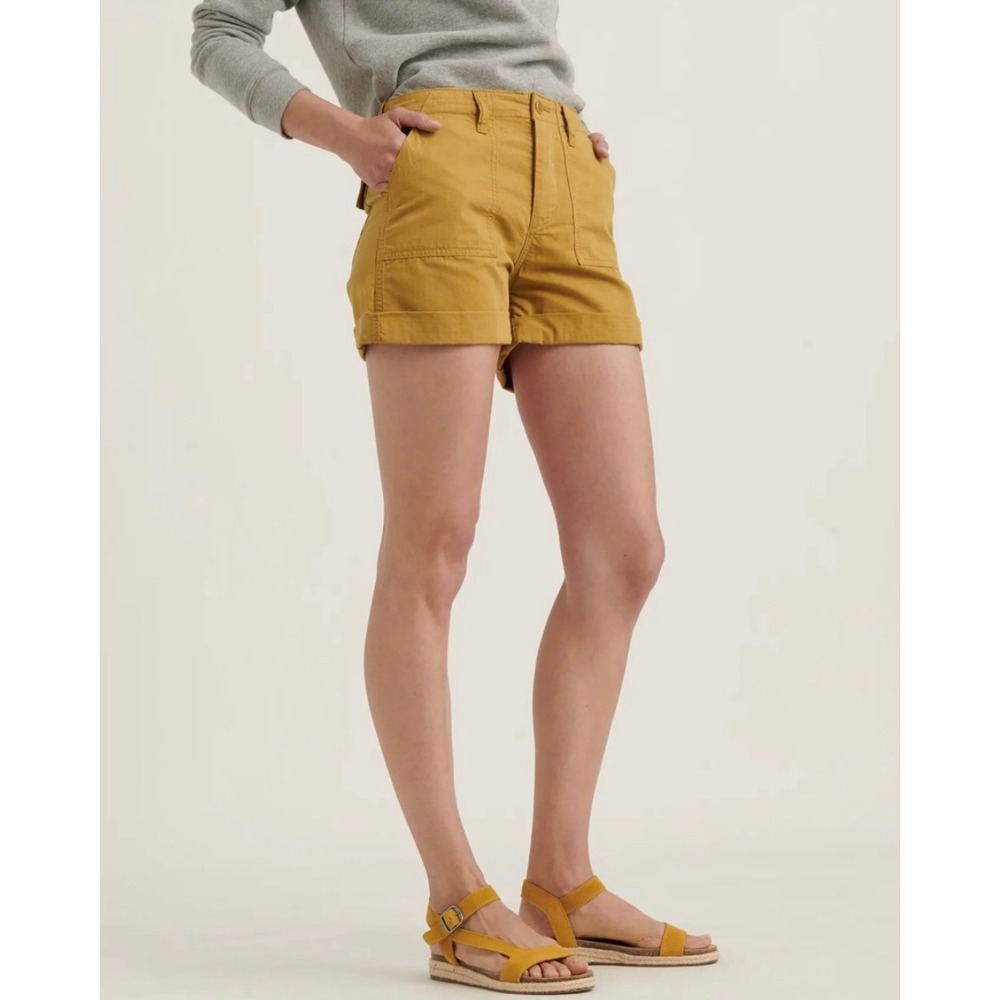 Lucky Brand Mustard Yellow Utility Cotton Shorts